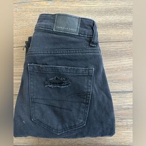 American Eagle Black Strigid Mom Jeans Size 00 Regular‎